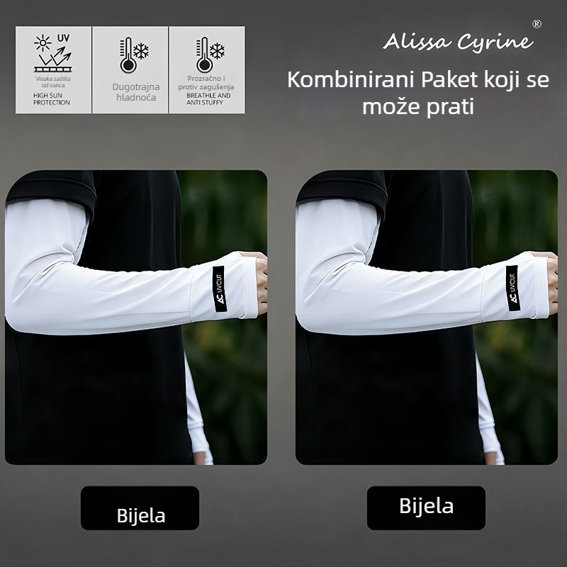Ležerne muške rukave za zaštitu od sunca od Ice Silk materijala, UV zaštita, ljeto na otvorenom