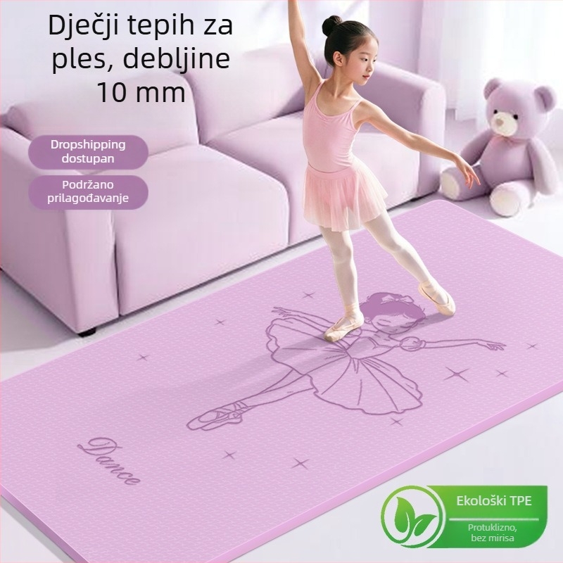 Dječja plesna podloga za djevojčice — joga podloga za plesnu praksu, protuklizna, apsorpcija šoka, zvučna izolacija, za kućnu upotrebu