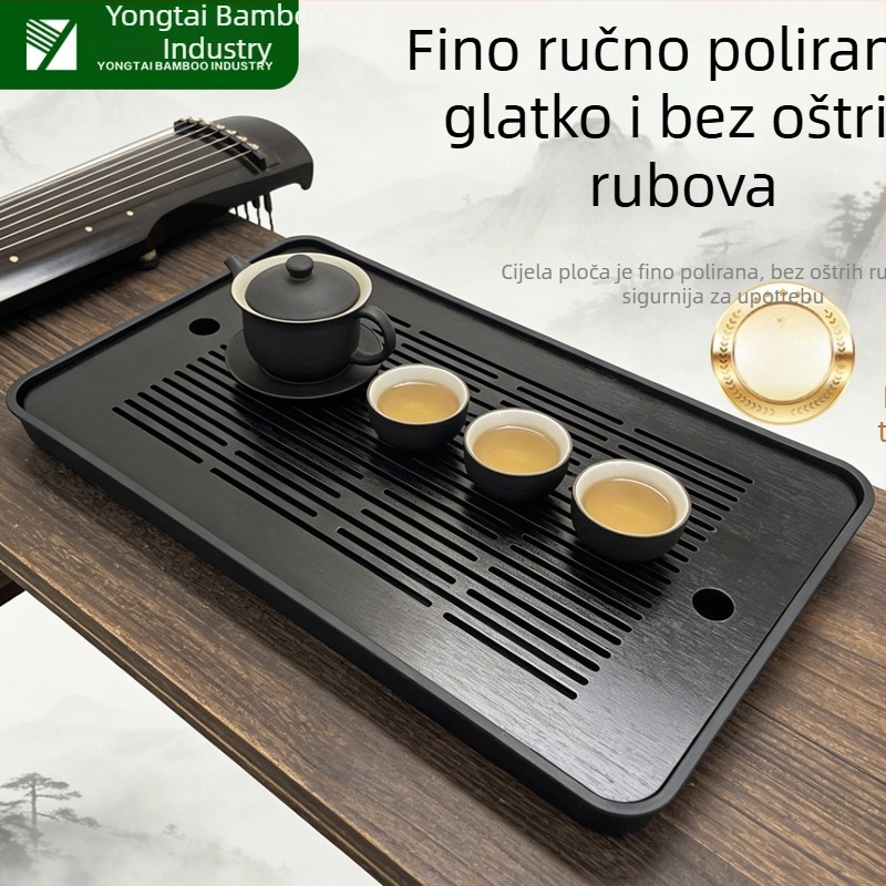 Set bambusovog pladnja za čaj s odvodom, Gongfu čaj pribor