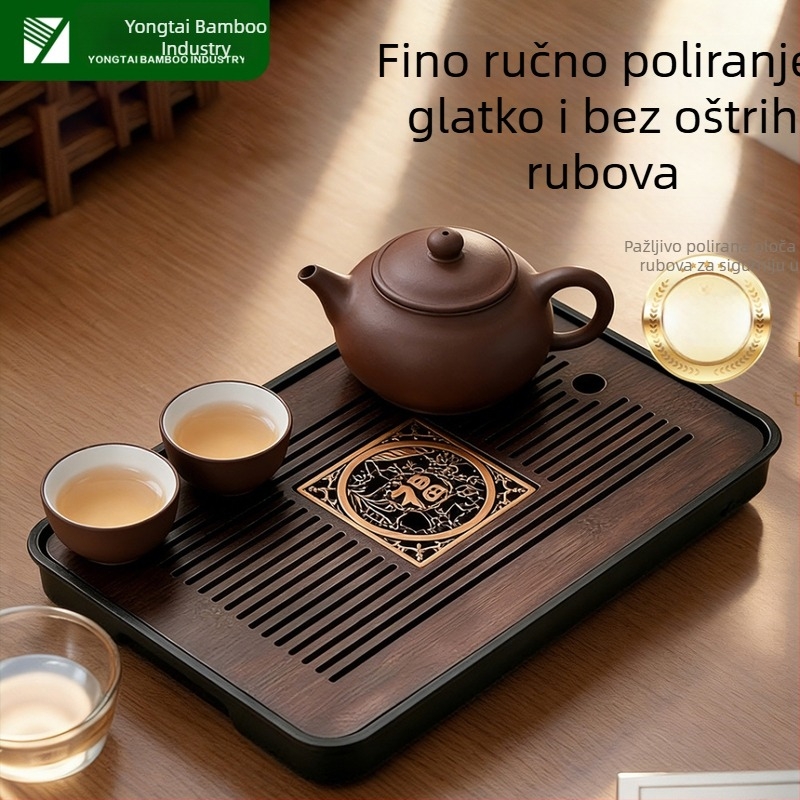Set bambusovog pladnja za čaj s odvodom, Gongfu čaj pribor