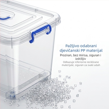 Prozirna ekstralagana plastična kutija za skladištenje s kotačićima za odjeću, igračke, knjige i pokrivače