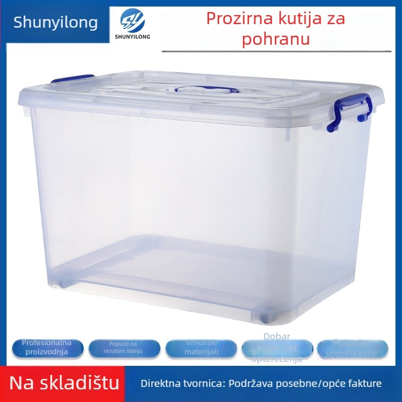 Prozirna ekstralagana plastična kutija za skladištenje s kotačićima za odjeću, igračke, knjige i pokrivače