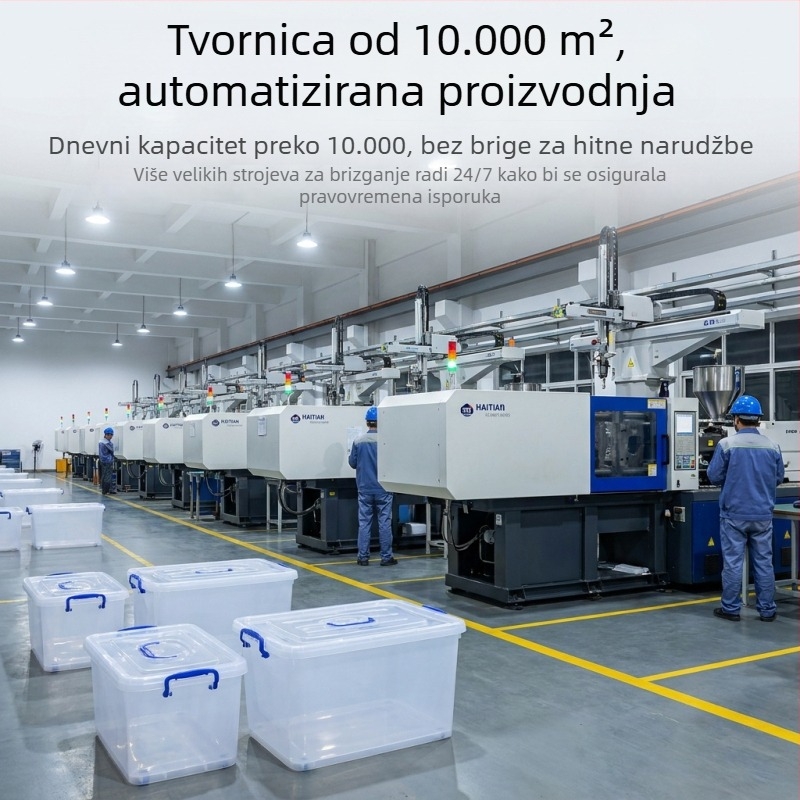 Prozirna ekstralagana plastična kutija za skladištenje s kotačićima za odjeću, igračke, knjige i pokrivače