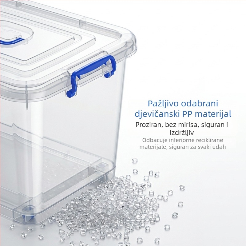 Prozirna ekstralagana plastična kutija za skladištenje s kotačićima za odjeću, igračke, knjige i pokrivače