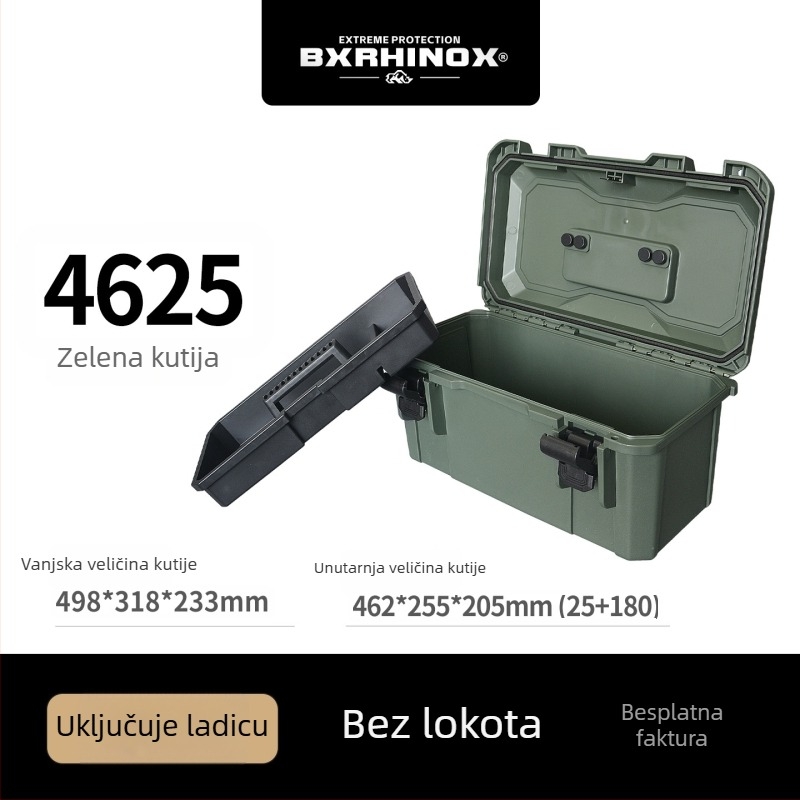 Jialixin 3717 Dvostruka plastična kutija za alate, IP67 vodootporna, prenosiva kutija za popravak automobila