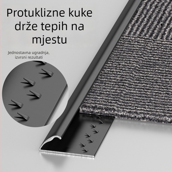 Aluminijski rubni trak za tepihe hotela, I-oblik završni profil za šavove i rubove kvadratnih tepiha