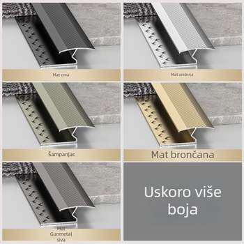 Aluminijski rubni trak za tepihe hotela, I-oblik završni profil za šavove i rubove kvadratnih tepiha