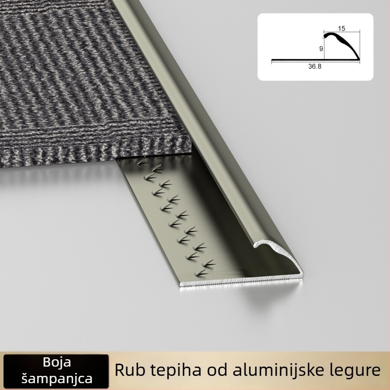 Aluminijski rubni trak za tepihe hotela, I-oblik završni profil za šavove i rubove kvadratnih tepiha