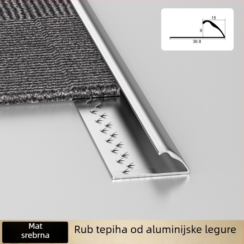 Aluminijski rubni trak za tepihe hotela, I-oblik završni profil za šavove i rubove kvadratnih tepiha