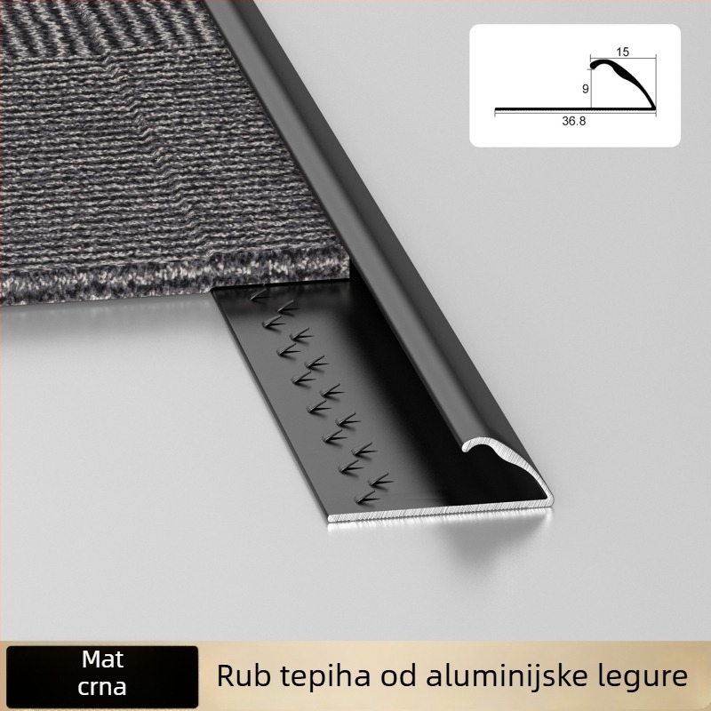 Aluminijski rubni trak za tepihe hotela, I-oblik završni profil za šavove i rubove kvadratnih tepiha