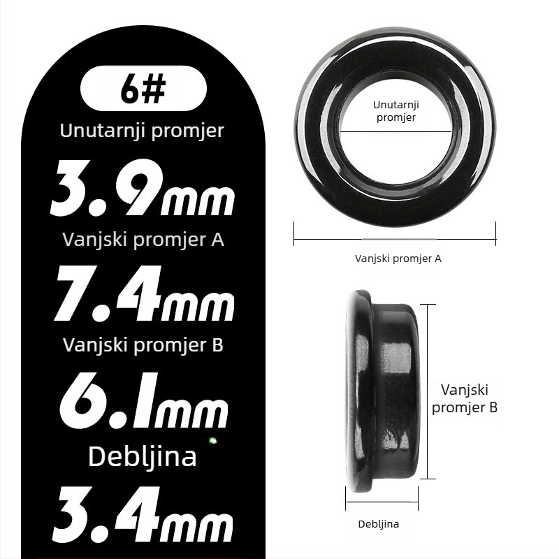 Sagai nikl keramički prsten za ribolov — komplet vodilica za liniju debeli, magnetski gornji prsten, rubno vodilno oko, popravak za daljinsko bacanje