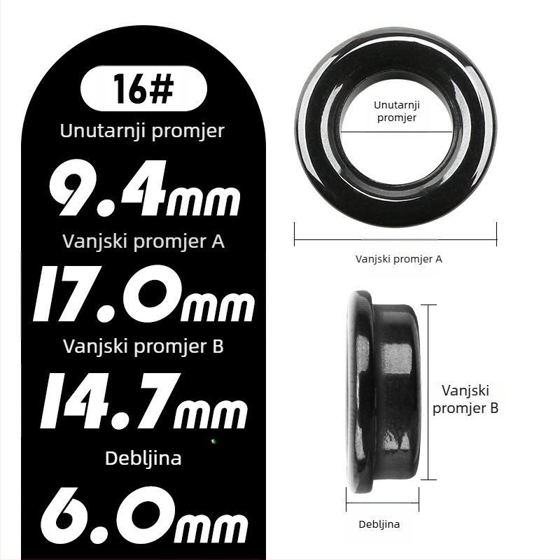 Sagai nikl keramički prsten za ribolov — komplet vodilica za liniju debeli, magnetski gornji prsten, rubno vodilno oko, popravak za daljinsko bacanje