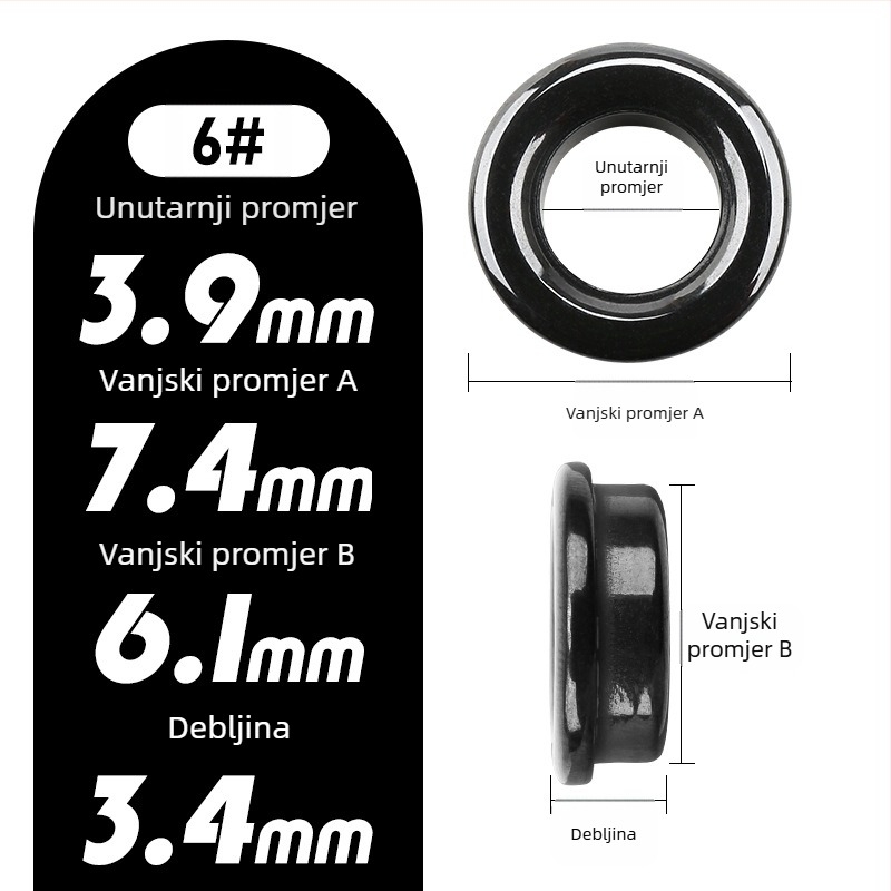 Sagai nikl keramički prsten za ribolov — komplet vodilica za liniju debeli, magnetski gornji prsten, rubno vodilno oko, popravak za daljinsko bacanje