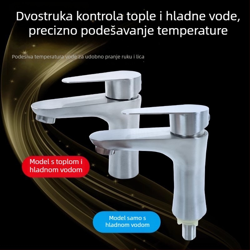 304 nehrđajući čelik, podignuta slavina za umivaonik, kupaonica, miješalica tople i hladne vode