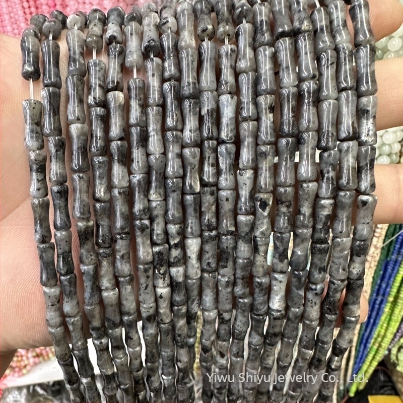 5x12mm prirodni maslinasto zeleni žad s bambuskim čvorom za DIY nakit