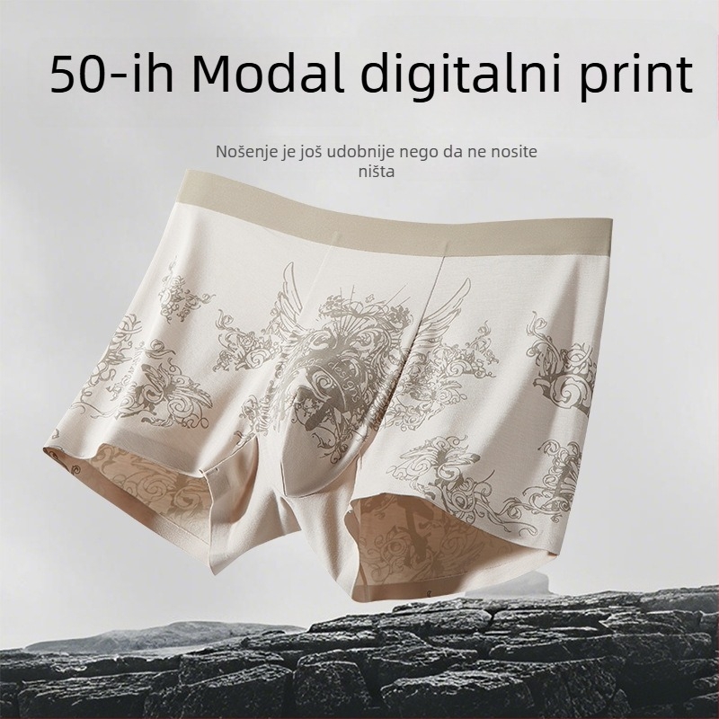 Modal muške bokserice s antibakterijskom krošnjom od Mulberry silk, bez šavova, udobne i prozračne, velike veličine