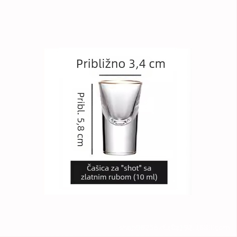 Set kristalnih čaša s zlatom folijom i Jinshan dispenzerom, čaše s zlatnim rubom i male čašice za gutljaj, za kućnu upotrebu