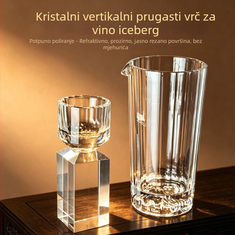 Set kristalnih čaša s zlatom folijom i Jinshan dispenzerom, čaše s zlatnim rubom i male čašice za gutljaj, za kućnu upotrebu