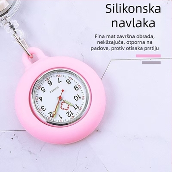 Izvlačni džepni sat s motivom medicinske sestre, veliki ženski džepni sat s cifernikom