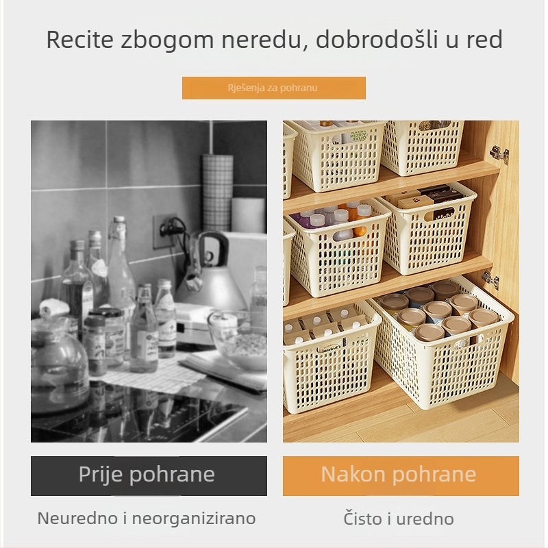 Višenamjenska košara za pohranu za kuhinju, dnevni boravak, kozmetiku, grickalice i igračke – stolni organizator