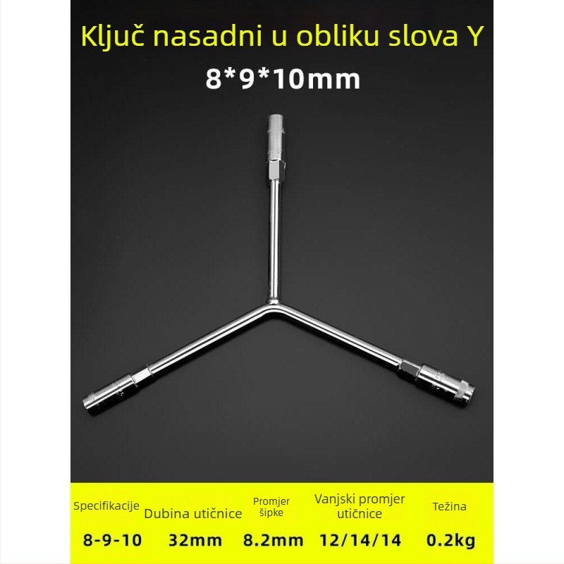 Ključ s Y-oblikom, vanjski šesterokutni socket, višenamjenski alat za popravke automobila