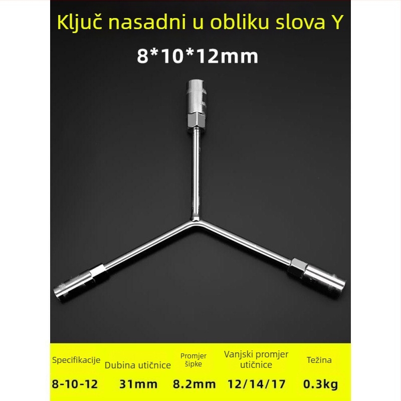 Ključ s Y-oblikom, vanjski šesterokutni socket, višenamjenski alat za popravke automobila