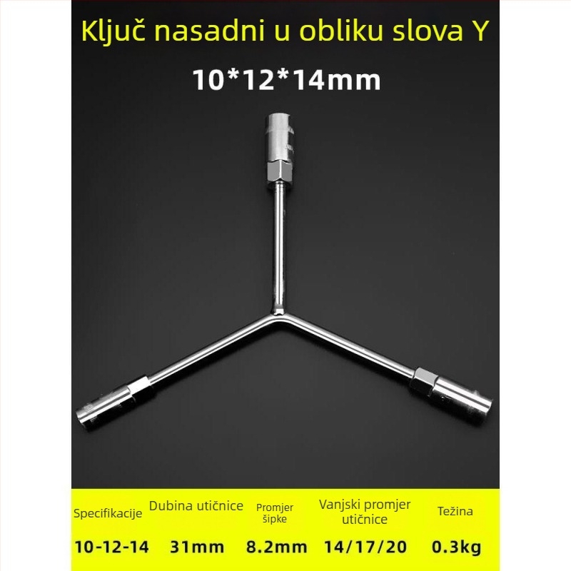 Ključ s Y-oblikom, vanjski šesterokutni socket, višenamjenski alat za popravke automobila