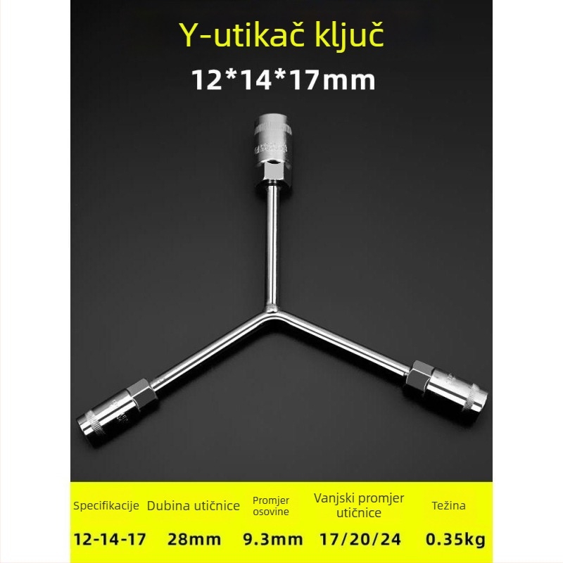 Ključ s Y-oblikom, vanjski šesterokutni socket, višenamjenski alat za popravke automobila