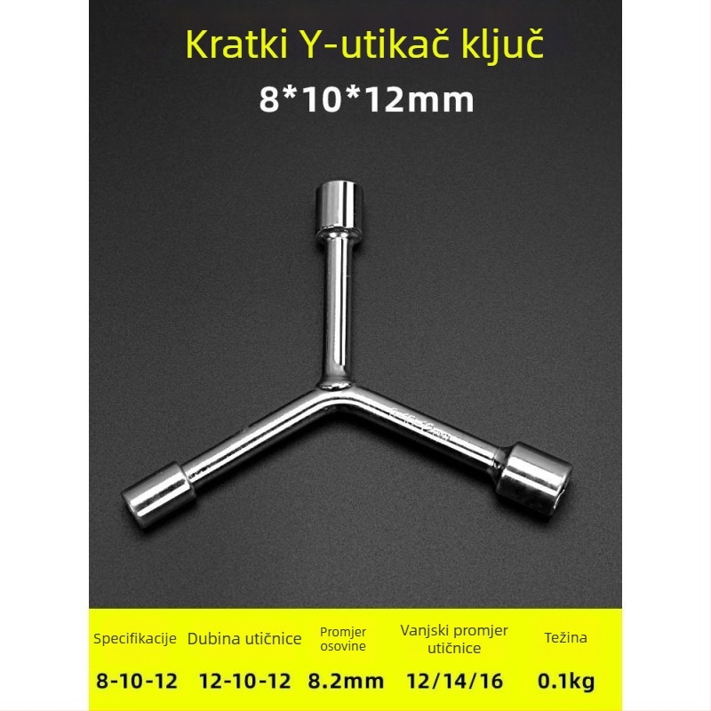 Ključ s Y-oblikom, vanjski šesterokutni socket, višenamjenski alat za popravke automobila