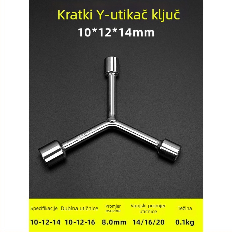 Ključ s Y-oblikom, vanjski šesterokutni socket, višenamjenski alat za popravke automobila