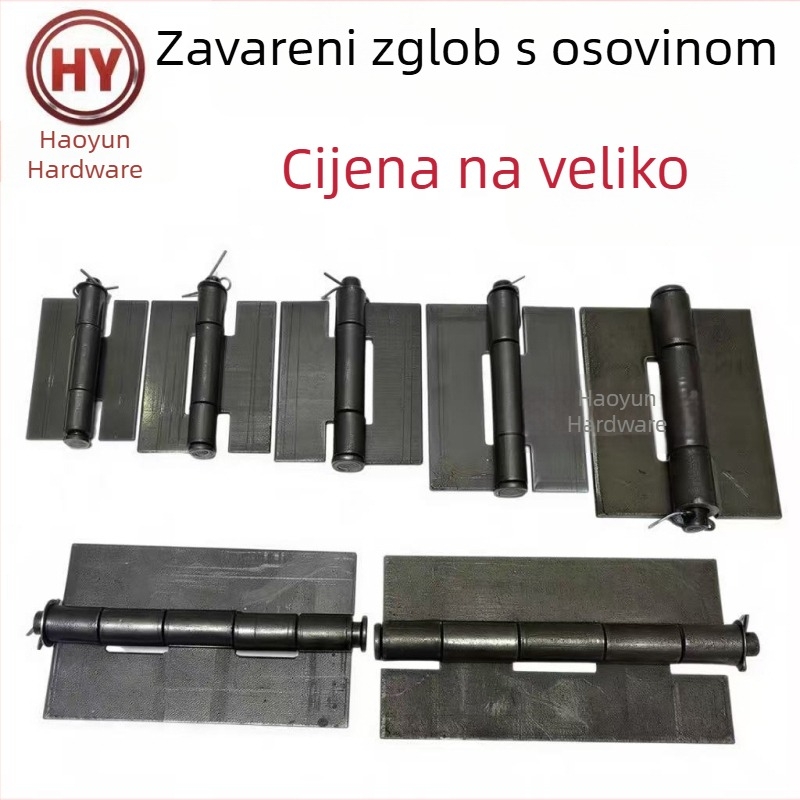 Zavareni željezni šarnir s čepom i pločom za čep, bez rupa, ravni otvor