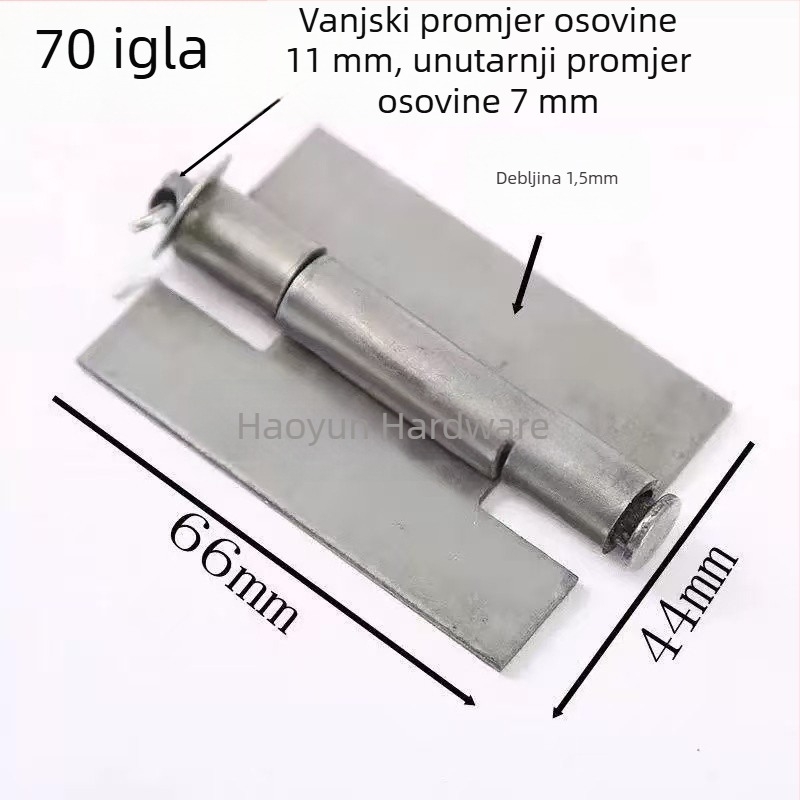 Zavareni željezni šarnir s čepom i pločom za čep, bez rupa, ravni otvor