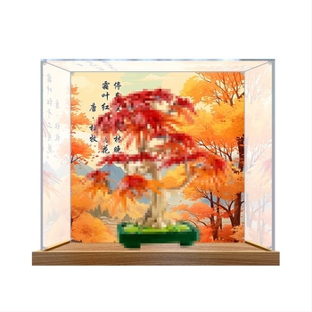 Akrilna izložbena kutija s zaštitom od prašine za Flower Plant seriju 10348 Bonsai od crvenog javora – sklopački model