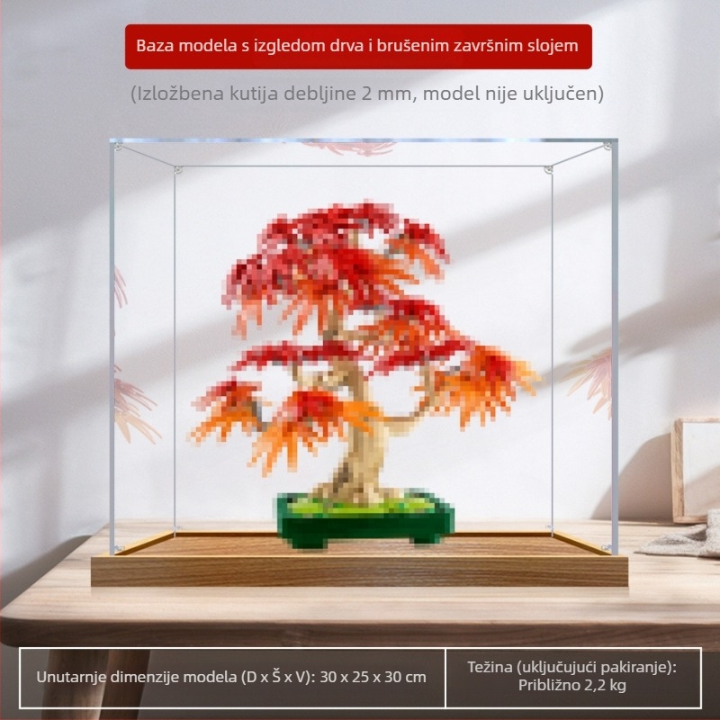 Akrilna izložbena kutija s zaštitom od prašine za Flower Plant seriju 10348 Bonsai od crvenog javora – sklopački model