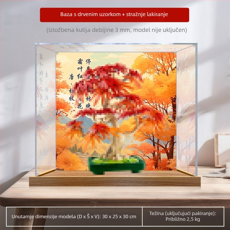 Akrilna izložbena kutija s zaštitom od prašine za Flower Plant seriju 10348 Bonsai od crvenog javora – sklopački model