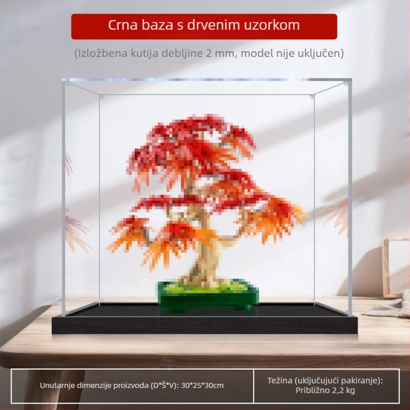 Akrilna izložbena kutija s zaštitom od prašine za Flower Plant seriju 10348 Bonsai od crvenog javora – sklopački model