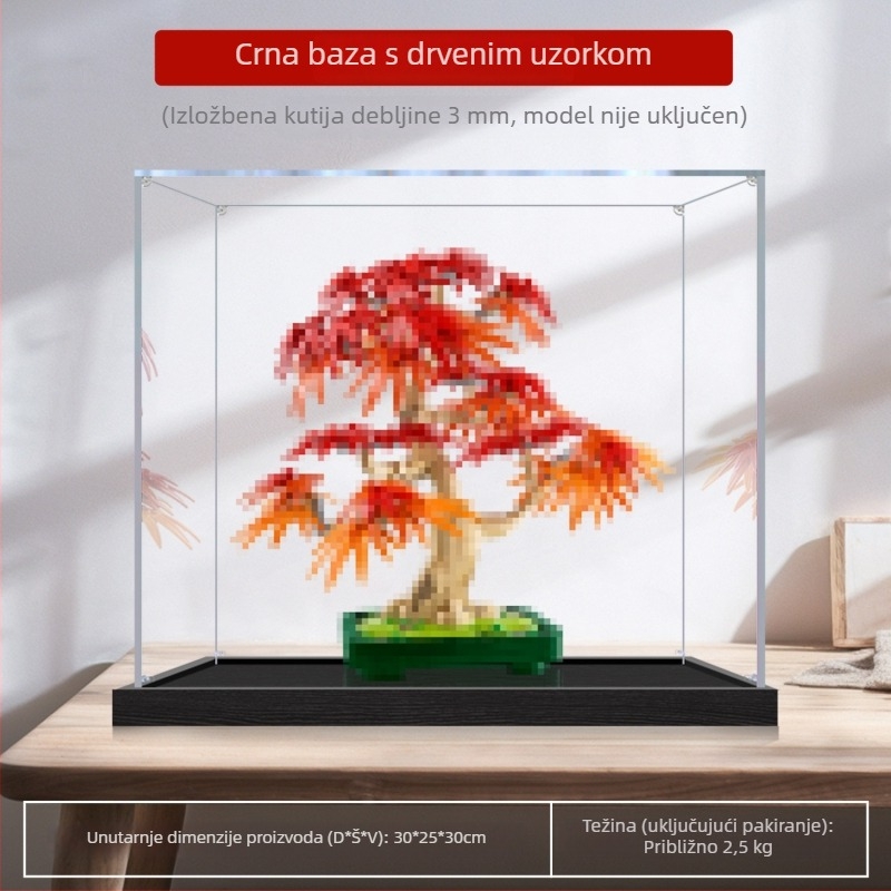 Akrilna izložbena kutija s zaštitom od prašine za Flower Plant seriju 10348 Bonsai od crvenog javora – sklopački model