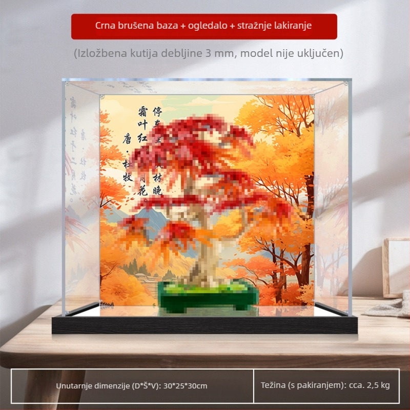 Akrilna izložbena kutija s zaštitom od prašine za Flower Plant seriju 10348 Bonsai od crvenog javora – sklopački model