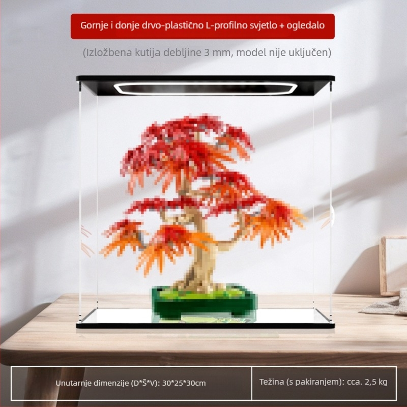Akrilna izložbena kutija s zaštitom od prašine za Flower Plant seriju 10348 Bonsai od crvenog javora – sklopački model