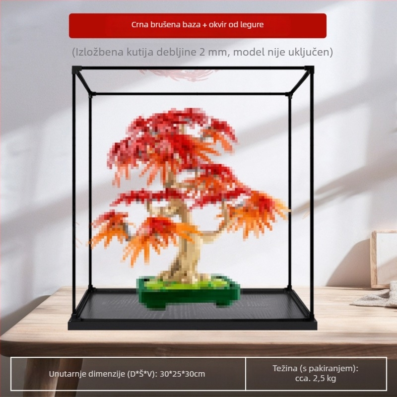 Akrilna izložbena kutija s zaštitom od prašine za Flower Plant seriju 10348 Bonsai od crvenog javora – sklopački model