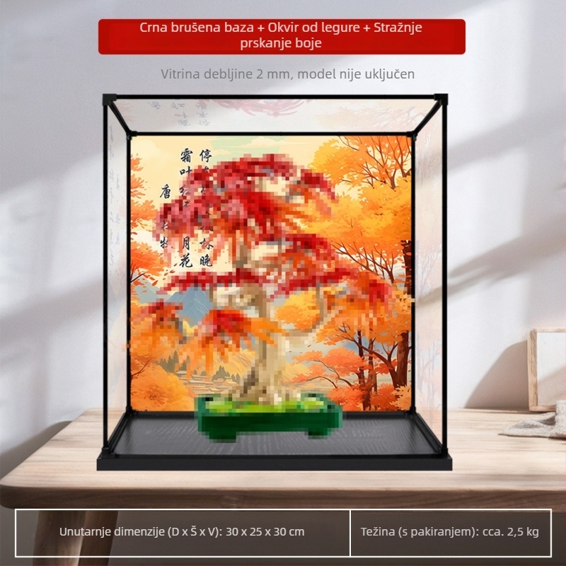 Akrilna izložbena kutija s zaštitom od prašine za Flower Plant seriju 10348 Bonsai od crvenog javora – sklopački model