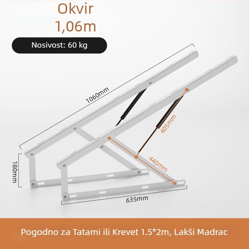 Gasni amortizeri za tatami krevete, hidraulične šipke za podršku lameliranih okvira, pneumatski podizači kreveta