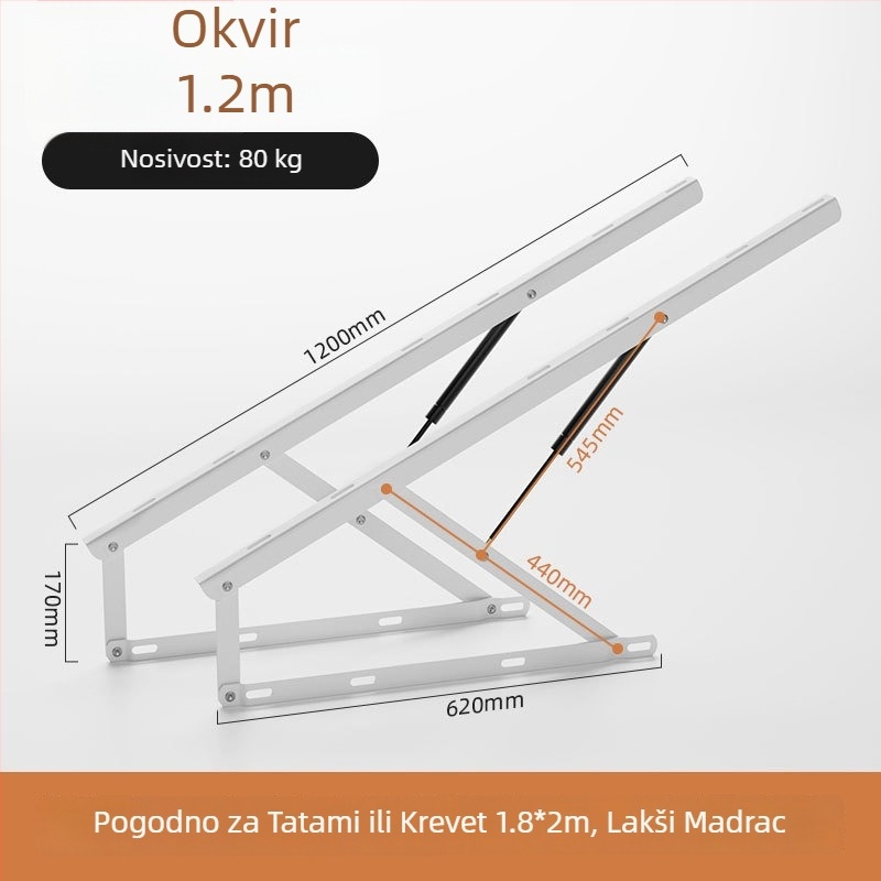 Gasni amortizeri za tatami krevete, hidraulične šipke za podršku lameliranih okvira, pneumatski podizači kreveta