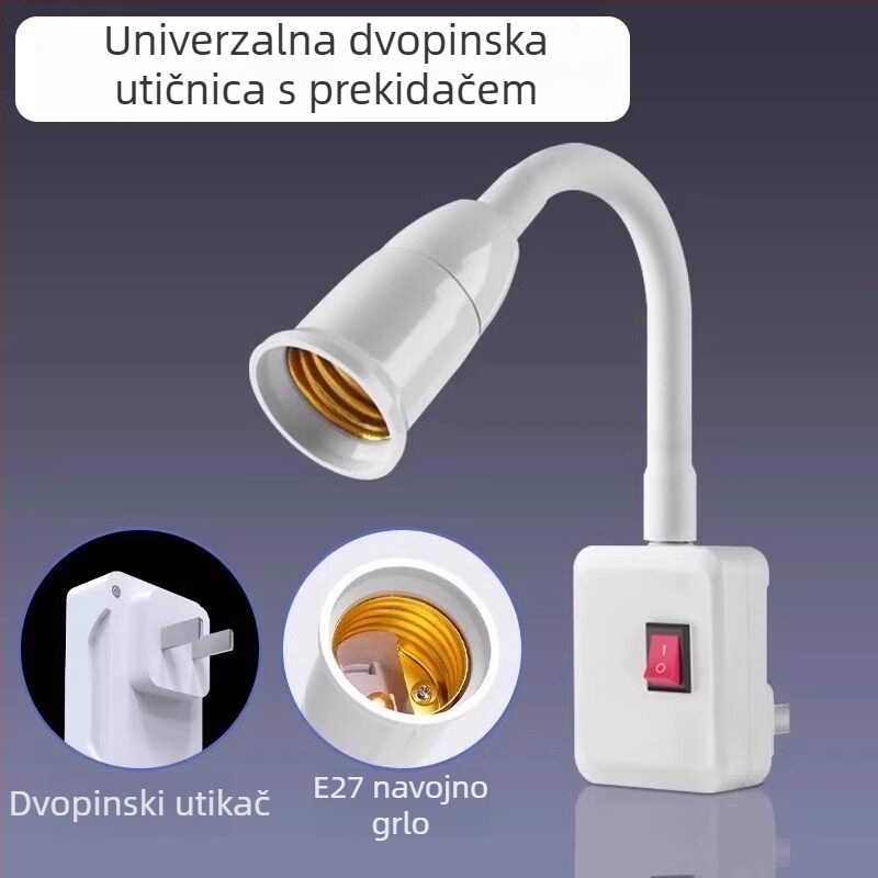LED žarulja za spavaću sobu — ultra jarko osvjetljenje, plug-in noćna svjetiljka sa prekidačem, zidna lampica uz krevet