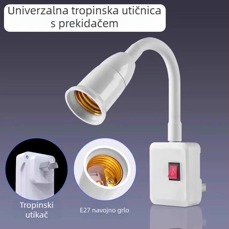 LED žarulja za spavaću sobu — ultra jarko osvjetljenje, plug-in noćna svjetiljka sa prekidačem, zidna lampica uz krevet
