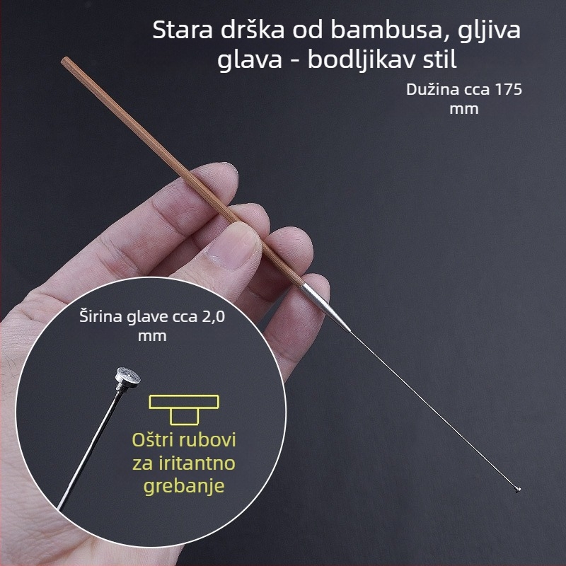 Profesionalni set alata za čišćenje uha s ultratankom žličicom za uho, žlicom za uho, kukom za cerumen te drvenim držačima