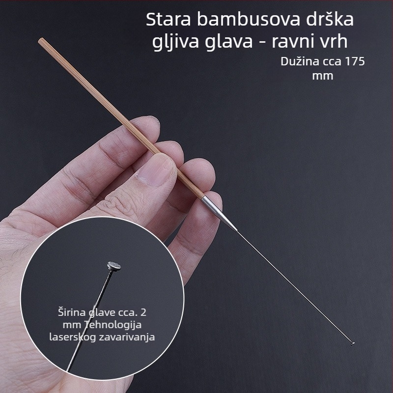 Profesionalni set alata za čišćenje uha s ultratankom žličicom za uho, žlicom za uho, kukom za cerumen te drvenim držačima