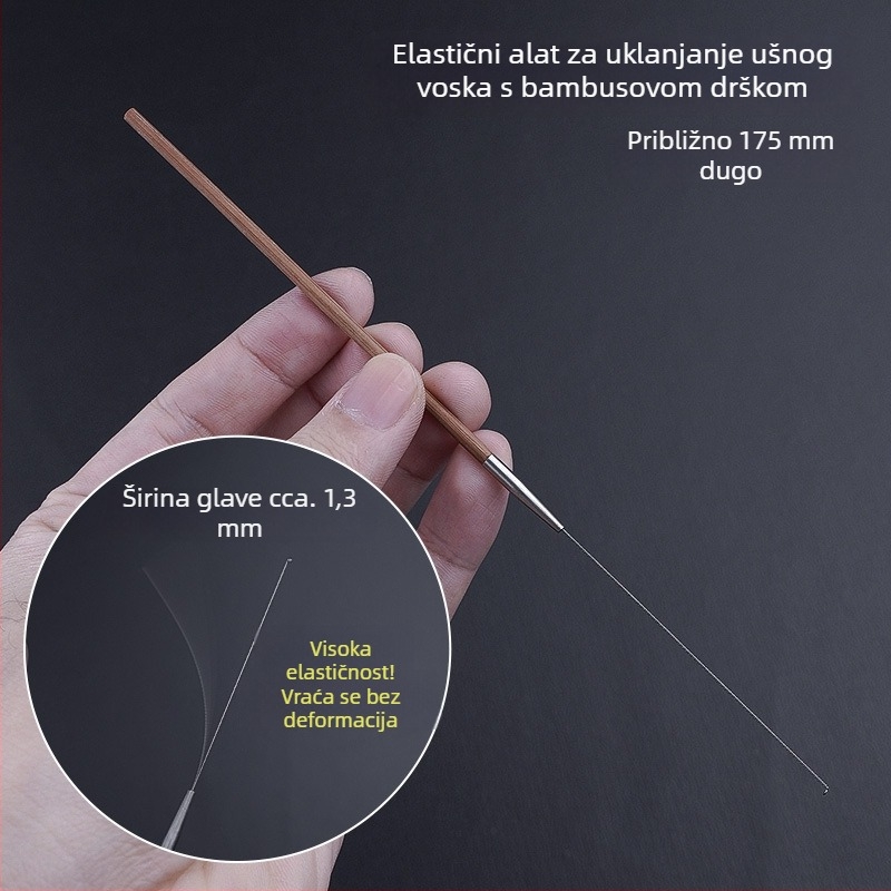 Profesionalni set alata za čišćenje uha s ultratankom žličicom za uho, žlicom za uho, kukom za cerumen te drvenim držačima