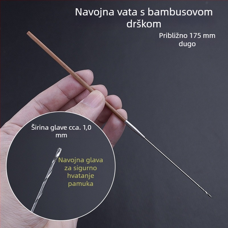 Profesionalni set alata za čišćenje uha s ultratankom žličicom za uho, žlicom za uho, kukom za cerumen te drvenim držačima