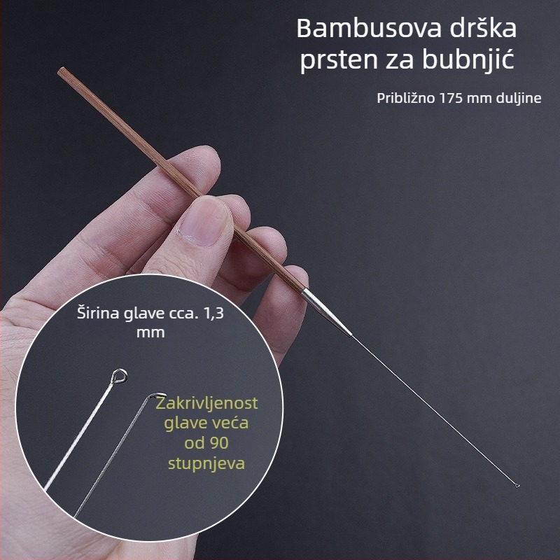 Profesionalni set alata za čišćenje uha s ultratankom žličicom za uho, žlicom za uho, kukom za cerumen te drvenim držačima